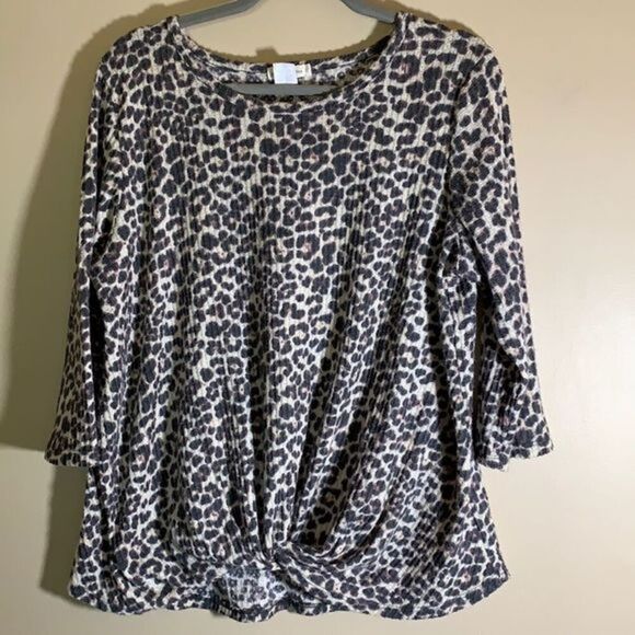 Pebble & Stone (Anthropologie) Animal Print Top - Picture 1 of 4